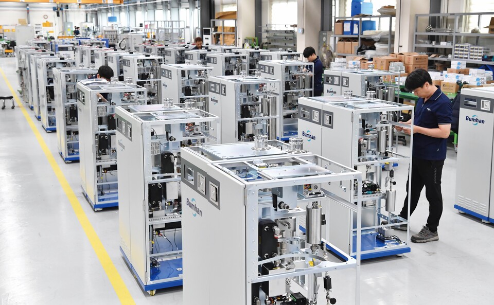 범한퓨얼셀의 연료전지시스템 제조공장 내부.(사진=범한퓨얼셀)