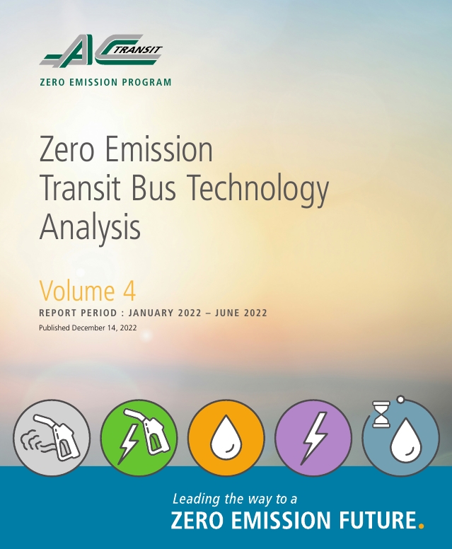 ‘배출 제로 대중교통 버스 기술 분석(Zero Emission Transit Bus Technology Analysis)’ 보고서 4권 표지.(사진=AC Transit)