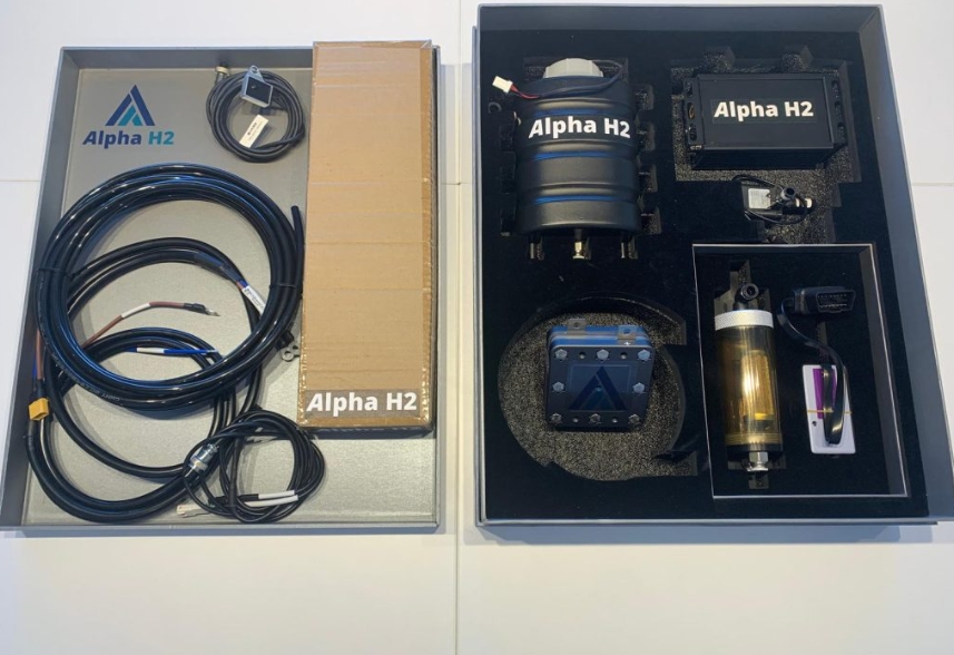 2리터 중형 차량용 수소주입 키트 제품으로 1,450달러에 판매 중이다.(사진=Alpha H2)