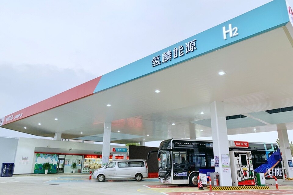 중국 시노펙이 프랑스 에어리퀴드와 함께 상하이에 구축한 수소충전소.(사진=시노펙)