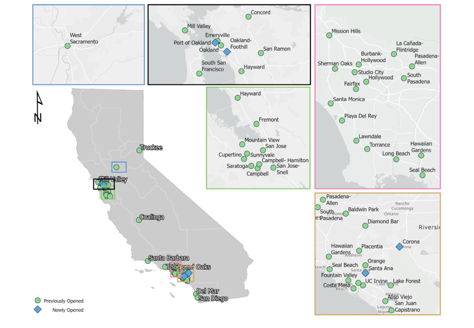 2024년 7월 15일 기준 캘리포니아주에서 운영 중인 수소충전소 네트워크.(그림=CARB)