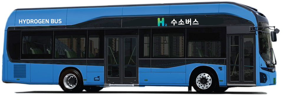 인천시가 자체 개발한 수소에너지 브랜드 로고가 부착된 수소버스.(사진=인천시)