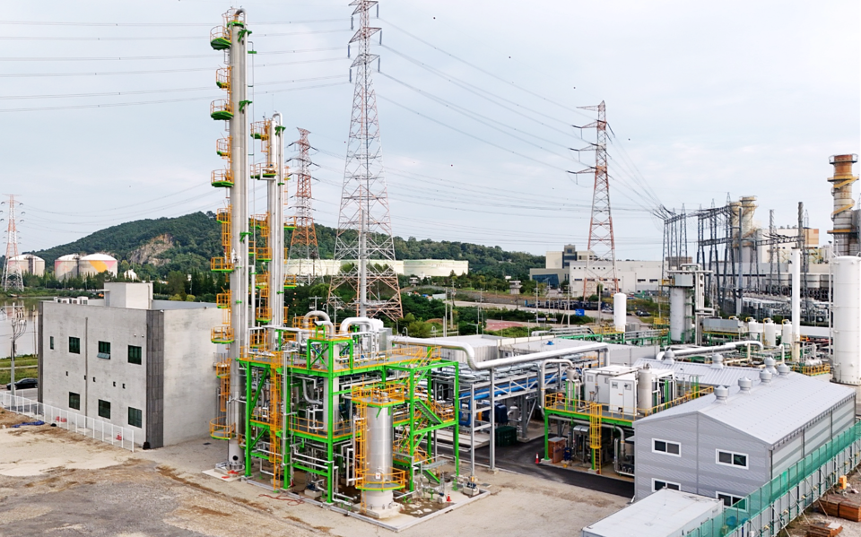 현대건설 컨소시엄이 평택에 구축한 이산화탄소 포집·액화시설 전경.(사진=현대건설)