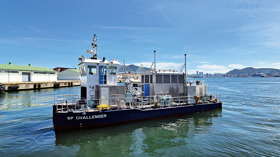 부산 암모니아 친환경에너지 규제자유특구에서 개발한 암모니아 기반 연료전지 하이브리드 추진선.(사진=부산테크노파크)