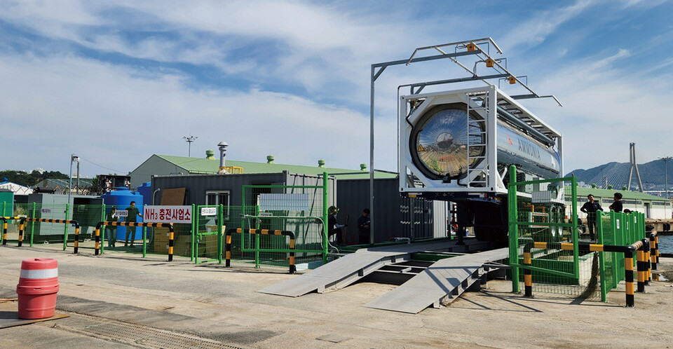 암모니아 벙커링 실증시설 전경.(사진=부산테크노파크)