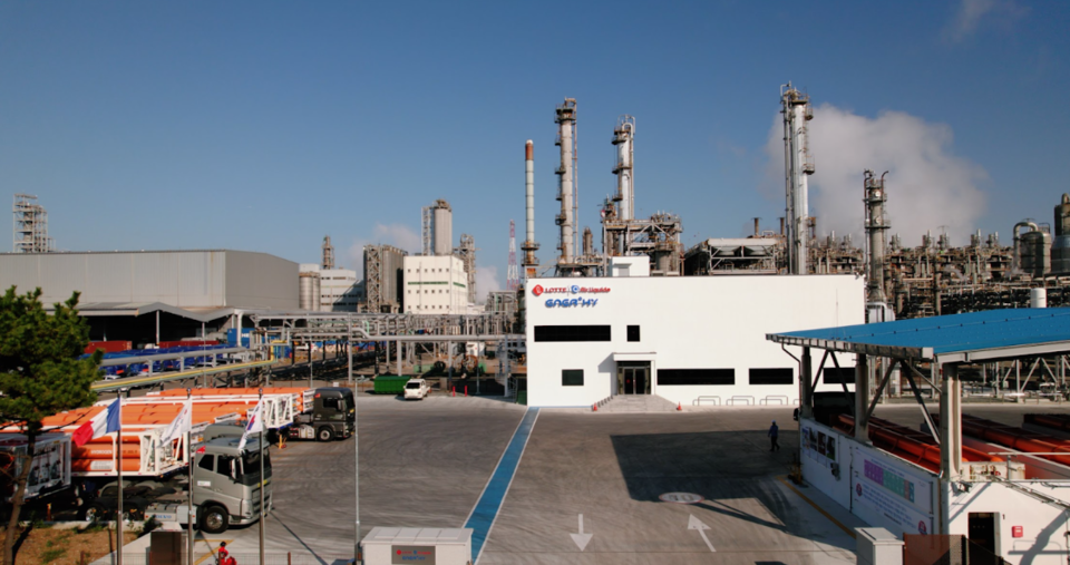 대산 수소출하센터 전경.(사진=롯데에어리퀴드 에너하이 )