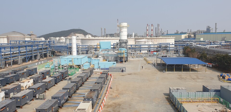 한화임팩트와 한화파워시스템이 80MW 중대형급 가스터빈을 100% 수소 연료만으로 가동하는 수소 전소 실증을 진행한 한화임팩트 대산사업장.(사진=한화임팩트)